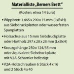 Materialliste Berner Brett