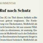 (K)ein Fall für den Artenschutz Kommentar