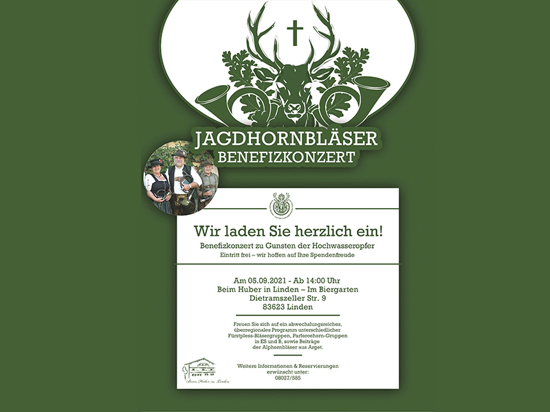 Flyer des Jagdhornbläser-Benefizkonzerts