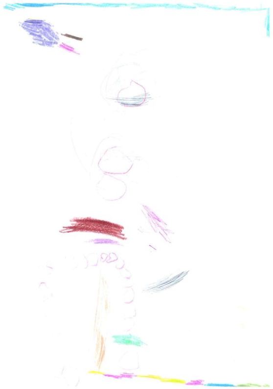 Elisa_3 Jahre alt_hat eine Raupe gemalt